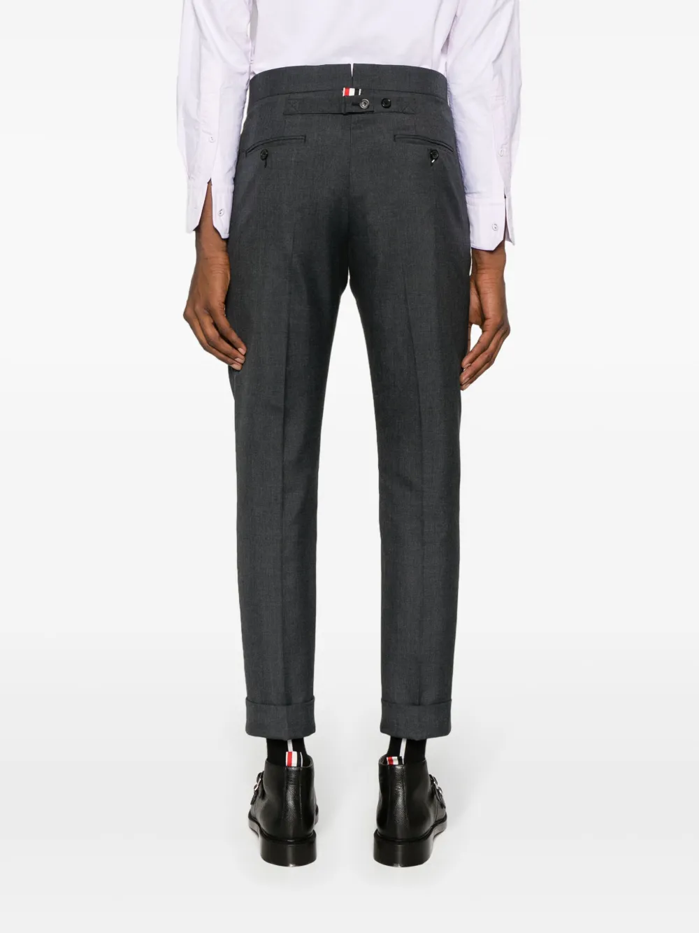 Thom Browne Mid waist skinny pantalon Grijs