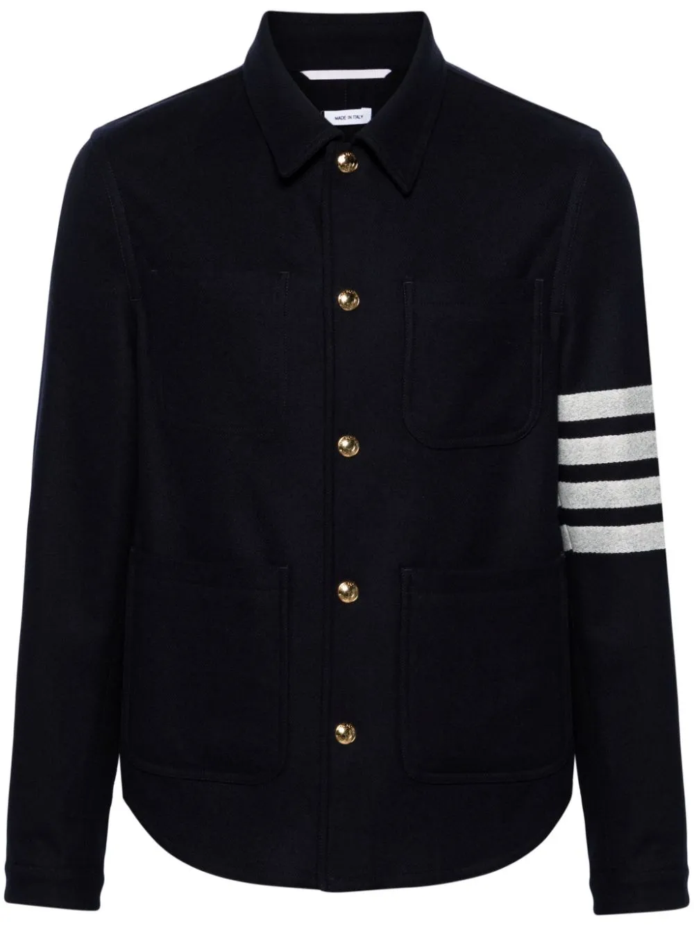 Thom Browne '4-bar Utility' Single-breasted Jacket In Blue