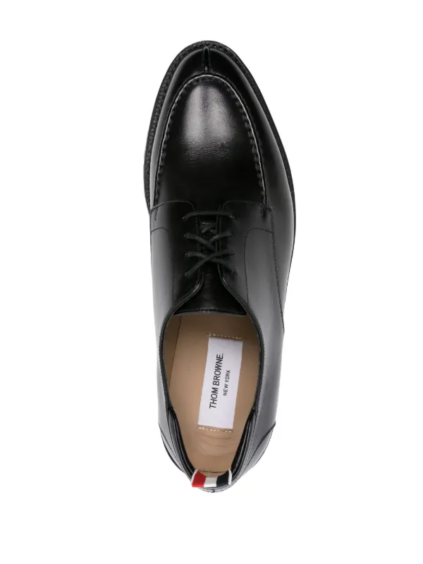 THOM BROWNE 黒 レザー 靴 Thom Browne レザーダービーシューズ