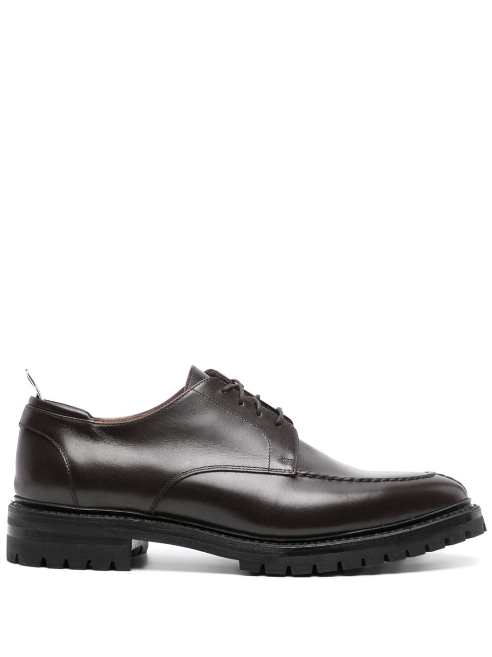 Thom Browne Leather Derby Shoes In Brown