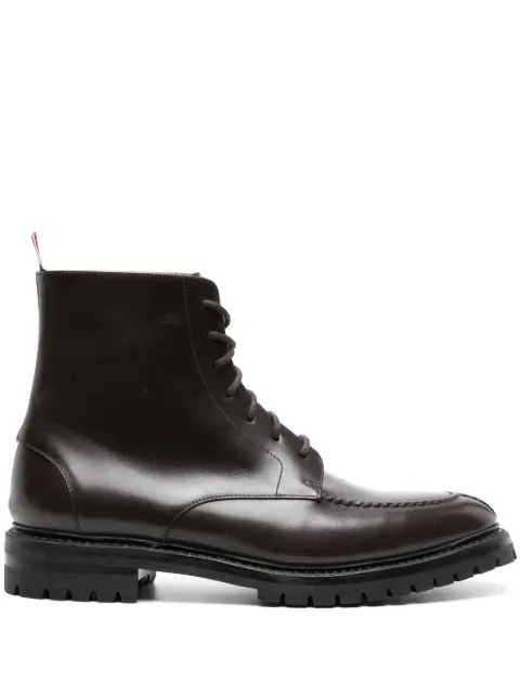 Thom Browne almond-toe leather ankle boots