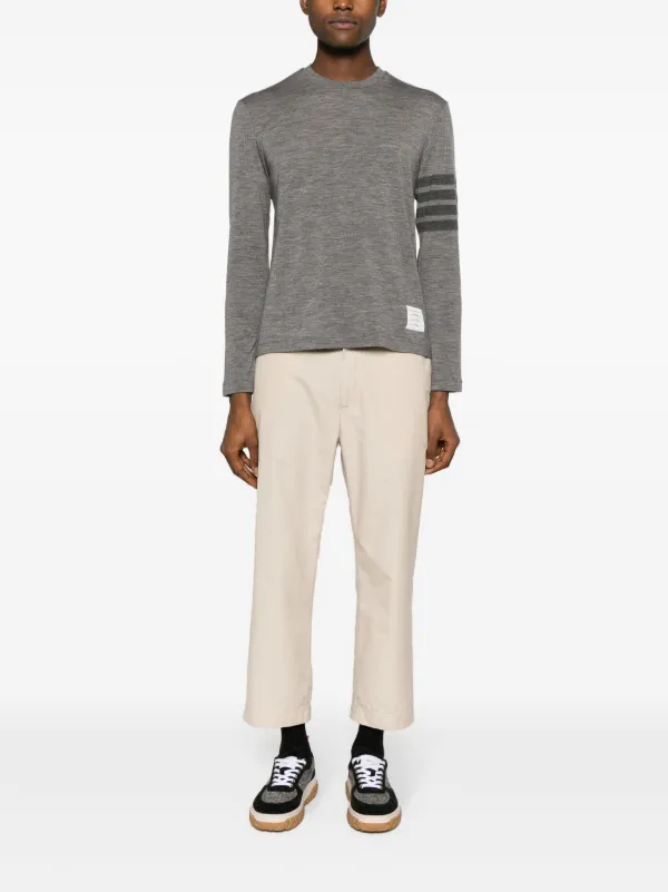 Thom Browne 4-Bar stretch-wool T-shirt | Grey | FARFETCH JO