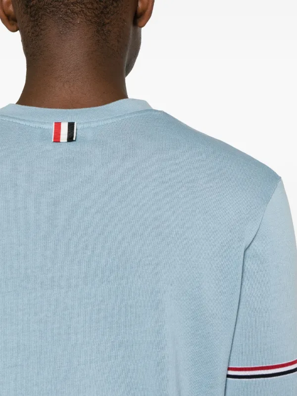 Thom Browne RWB-stripe Cotton T-shirt | Blue | FARFETCH LB
