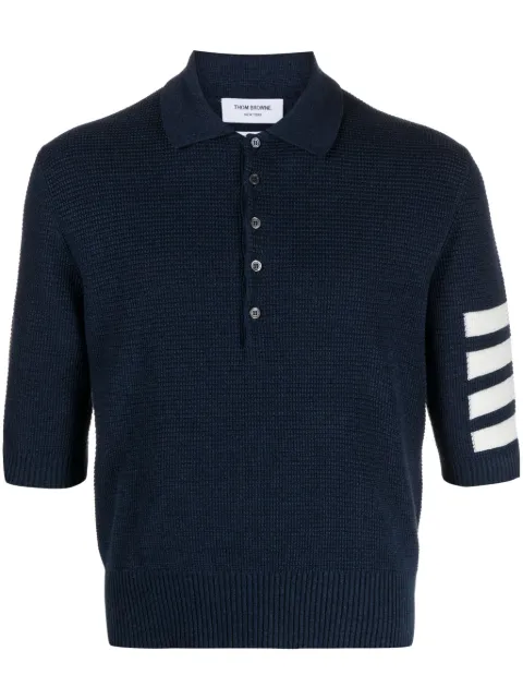 Thom Browne 4-Bar linen-blend polo