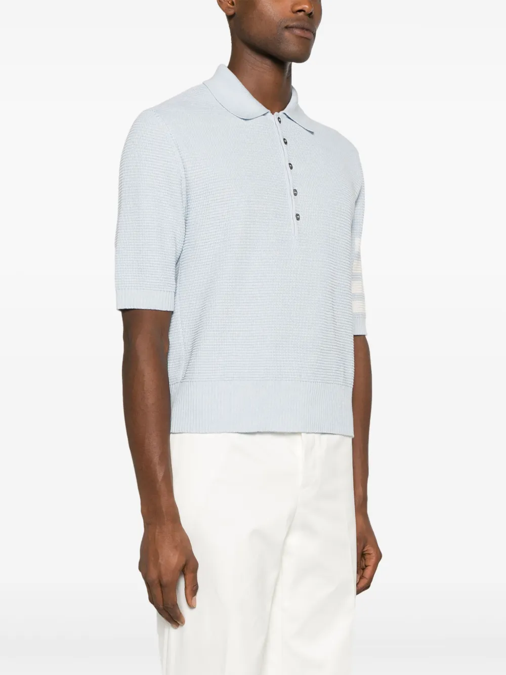 Thom Browne Poloshirt met vier strepen Blauw