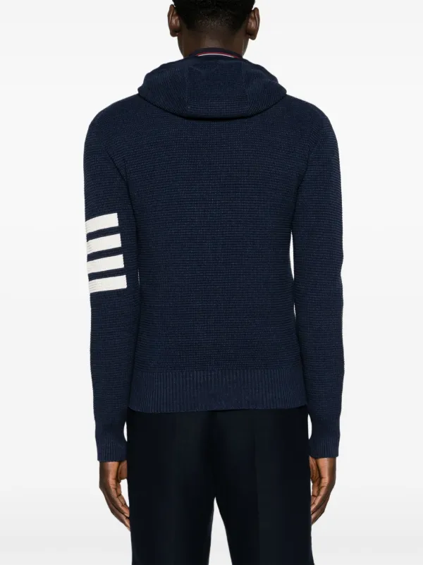 Thom Browne 4BAR ワッフルニット パーカー | ブルー | FARFETCH JP