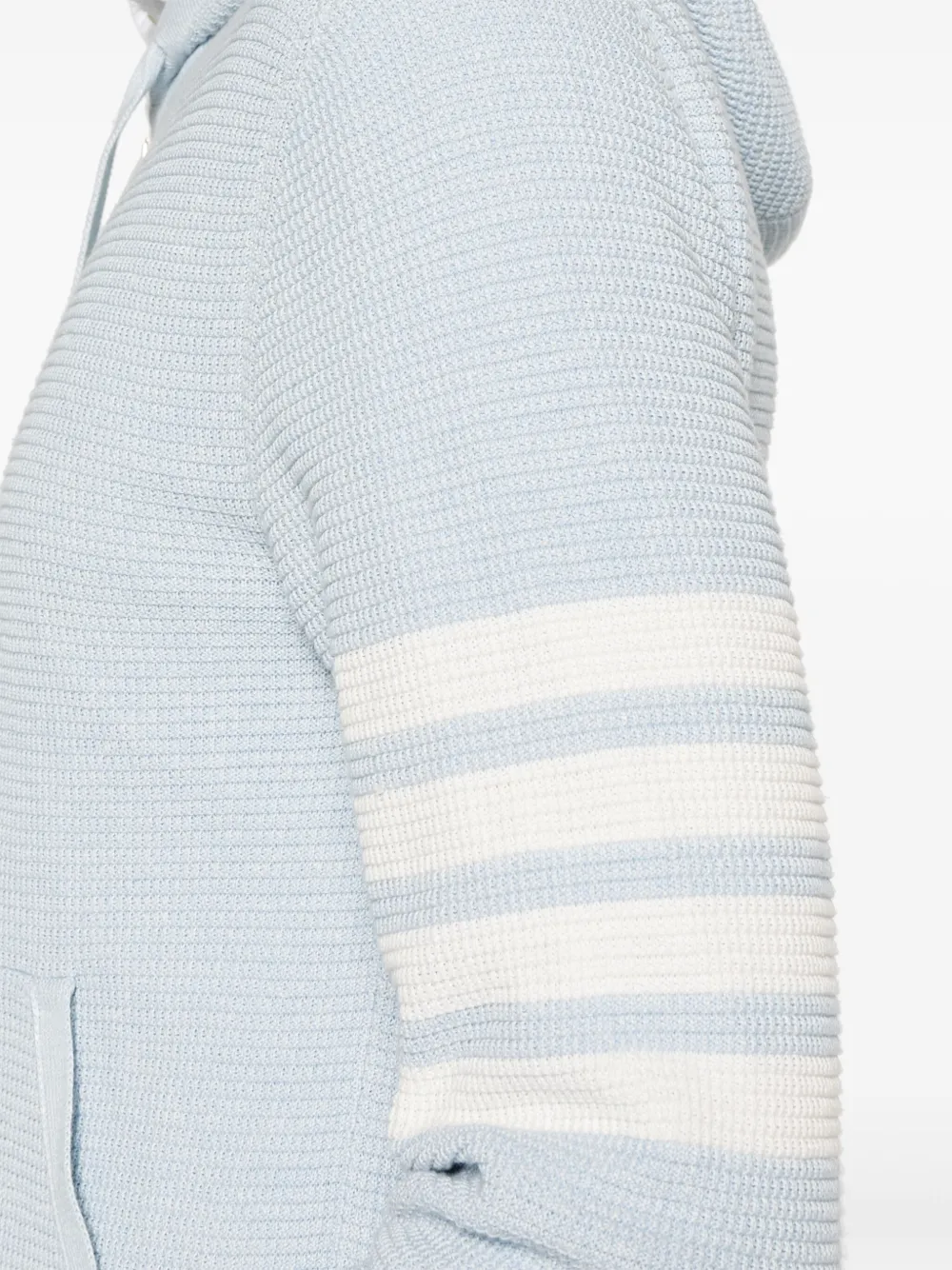 Shop Thom Browne 4 Bar Stripes Intarsia-knit Cardigan In Blue