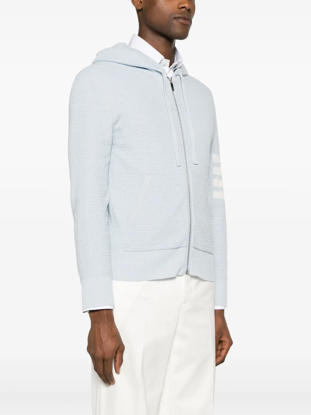 Thom Browne 4-Bar intarsia gestreept vest Blauw
