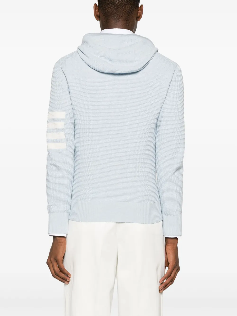 Shop Thom Browne 4 Bar Stripes Intarsia-knit Cardigan In Blue