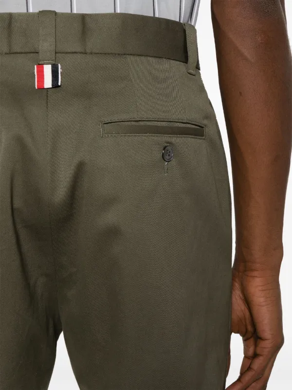 Thom Browne straight-leg Cotton Twill Shorts | Green | FARFETCH