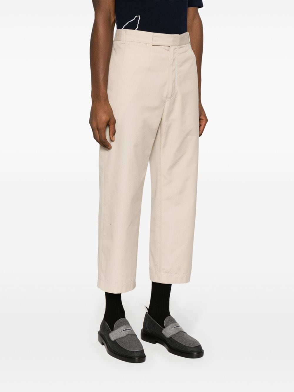 Shop Thom Browne Typewriter Cloth Straight Trousers In Neutrals