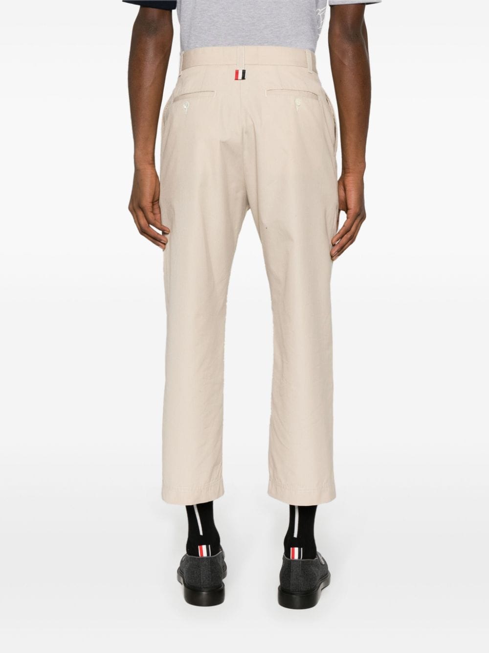 Shop Thom Browne Typewriter Cloth Straight Trousers In Neutrals