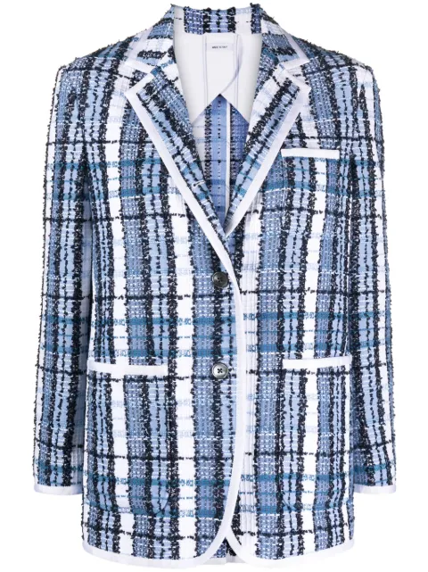 Thom Browne tartan-checked bouclé blazer