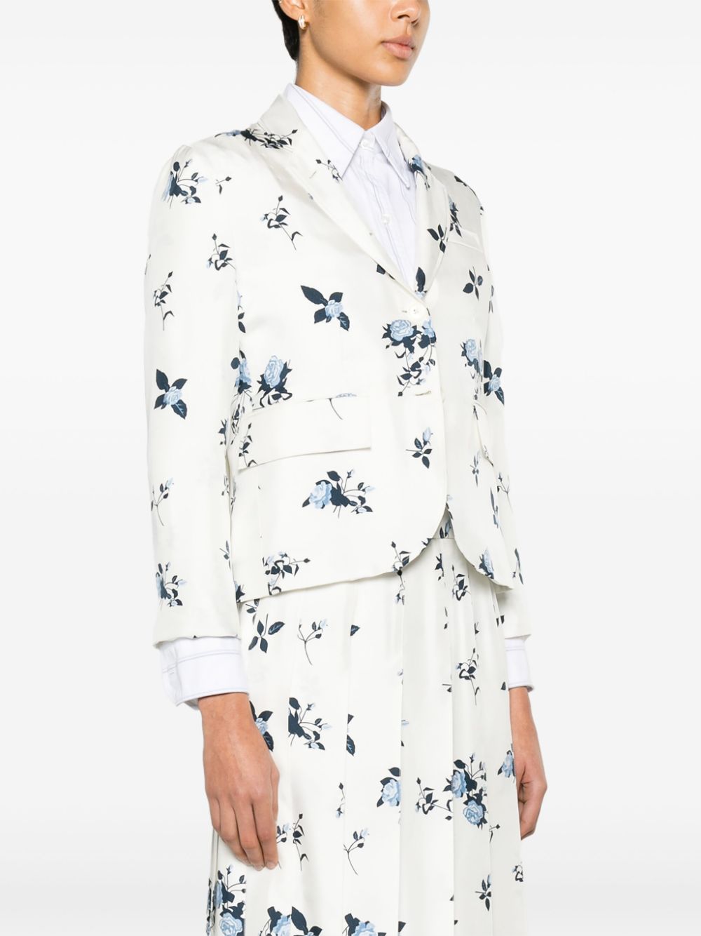 Thom Browne Zijden blazer Wit