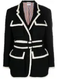 Thom Browne belted tweed jacket - Black