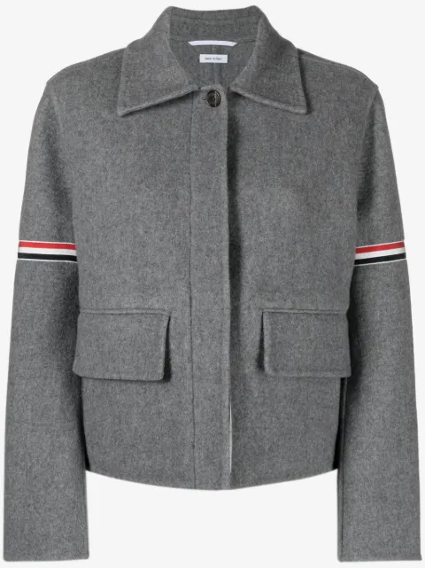 Thom Browne grosgrain-stripe brushed jacket