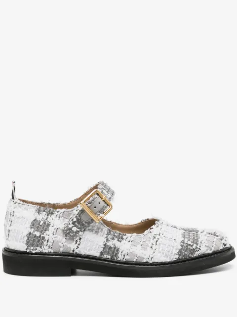 Thom Browne flats de tweed con motivo de cuadros tartán