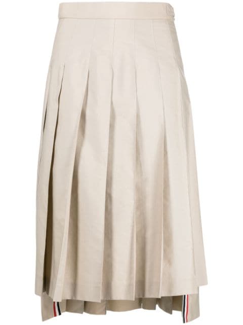 Thom Browne RWB-tab pleated midi skirt