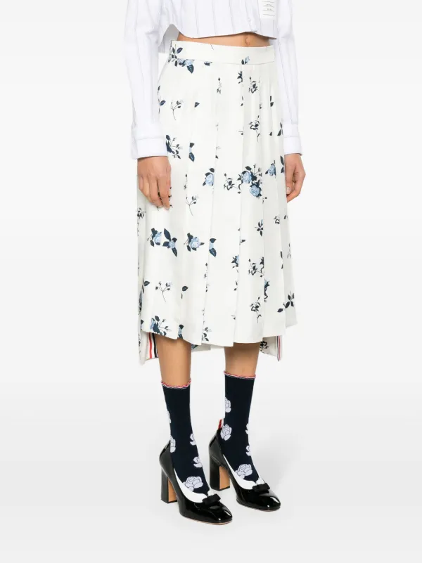 Thom Browne フローラル シルクスカート | ホワイト | FARFETCH JP