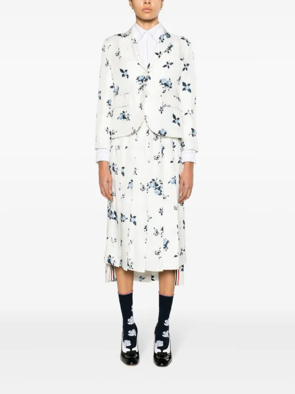 THOM BROWNE スカート ホワイト系 Made In Italy Seersucker Midi Pleated Skirt | Thom Browne