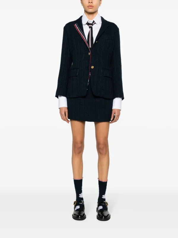 トムブラウン ツイードスカート Thom Browne 4BAR ツイード ミニスカート | ブルー | FARFETCH JP