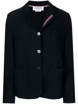 THOM BROWNE☆ウール ショート丈 ジャケット EU42 NAVY LADIES THOM BROWNE(トムブラウン) ジャケット(レディース) - 海外通販