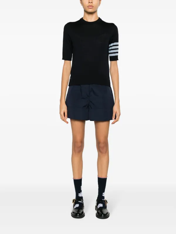 ★送料関税込★THOM BROWNE 4BAR ストライプ コットン Tシャツ Thom Browne 4BAR ストライプ Tシャツ | ブルー | FARFETCH JP