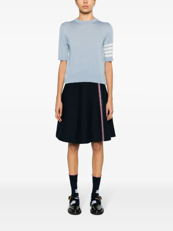 Thom Browne 4BAR ストライプ Tシャツ | ブルー | FARFETCH JP