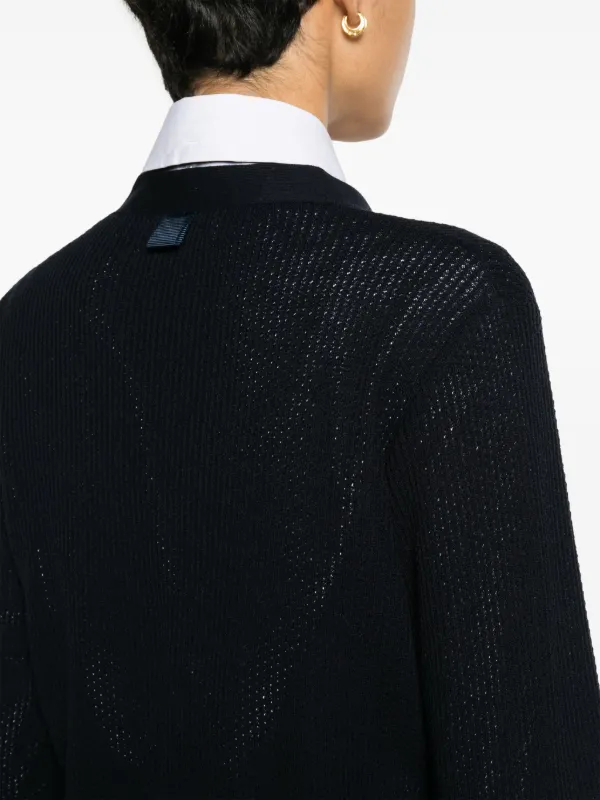 Thom Browne Vネック カーディガン | ブルー | FARFETCH JP