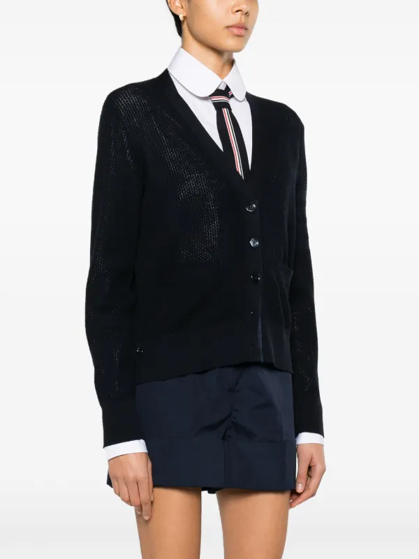 Thom Browne Vネック カーディガン | ブルー | FARFETCH JP