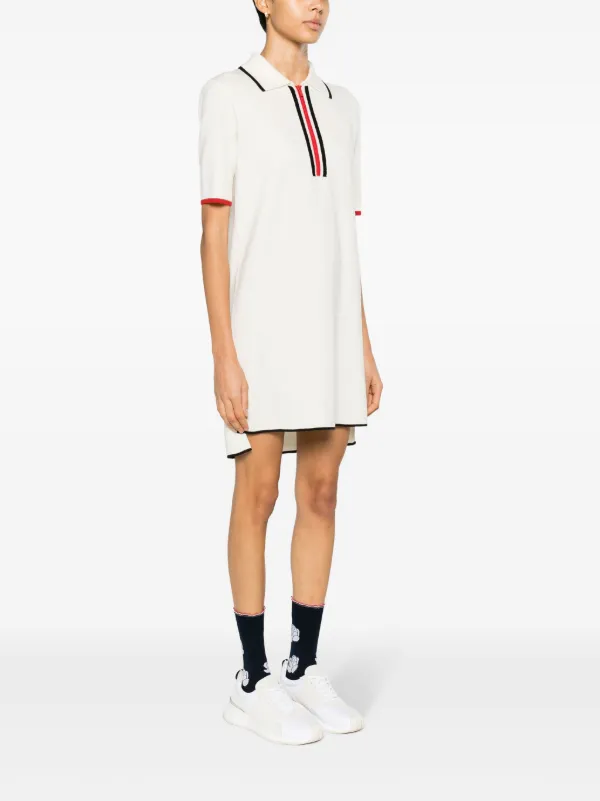Thom Browne RWB-stripe Virgin Wool Dress | Neutrals | FARFETCH