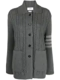 Thom Browne cable-knit bomber jacket - Grey