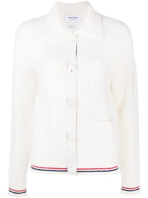 Thom Browne كارديغان بحياكة الوافل وخطوط ملونة