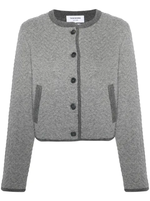 Thom Browne herringbone 3D-knit cardigan