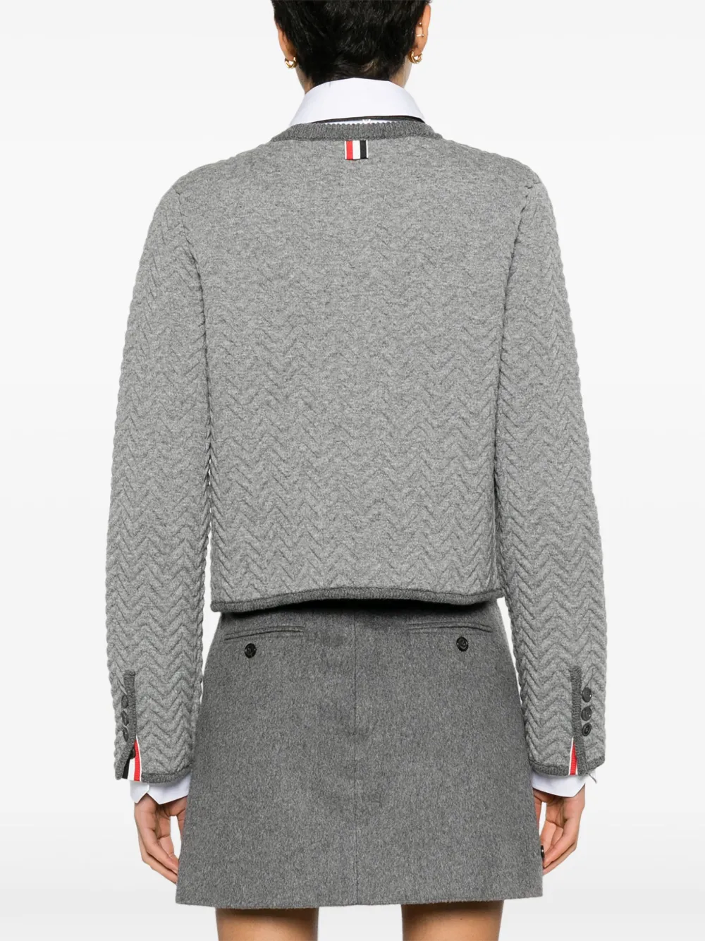 Thom Browne Vest met visgraat patroon Grijs