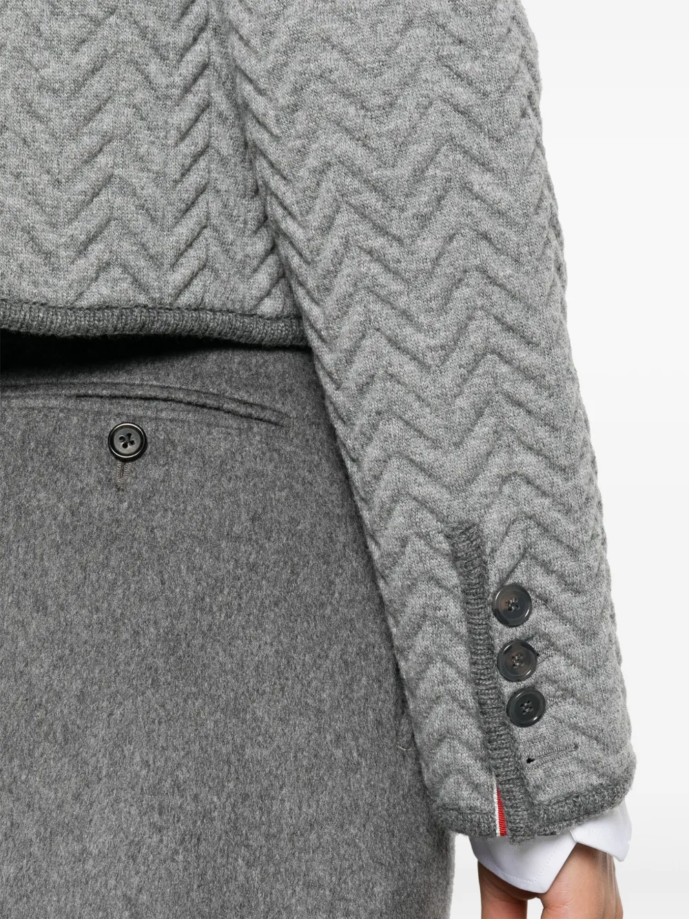 Thom Browne Vest met visgraat patroon Grijs