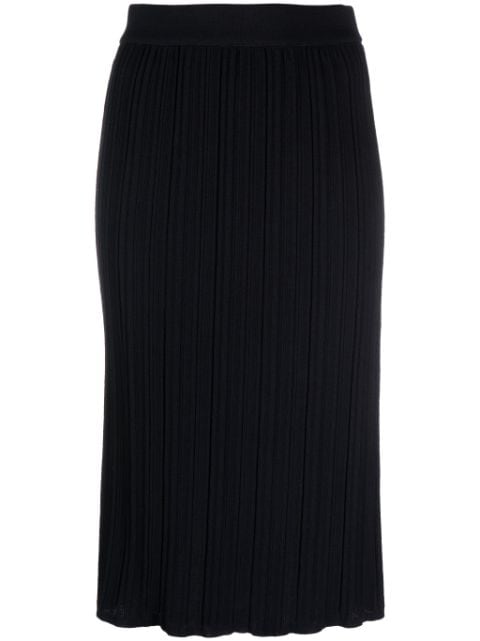 Thom Browne plissé virgin-wool midi skirt