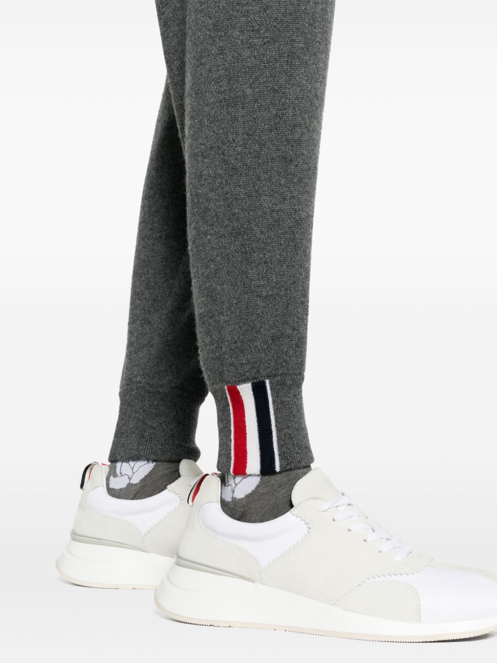 Shop Thom Browne Cashmere Tapered Trousers In Grey