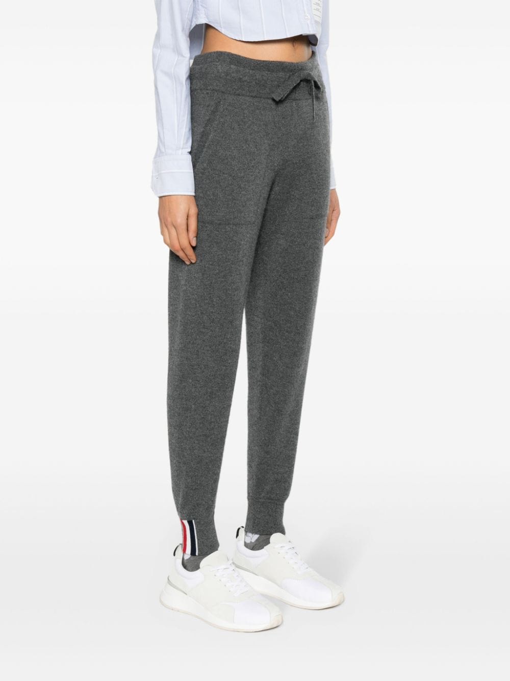 Shop Thom Browne Cashmere Tapered Trousers In Grey