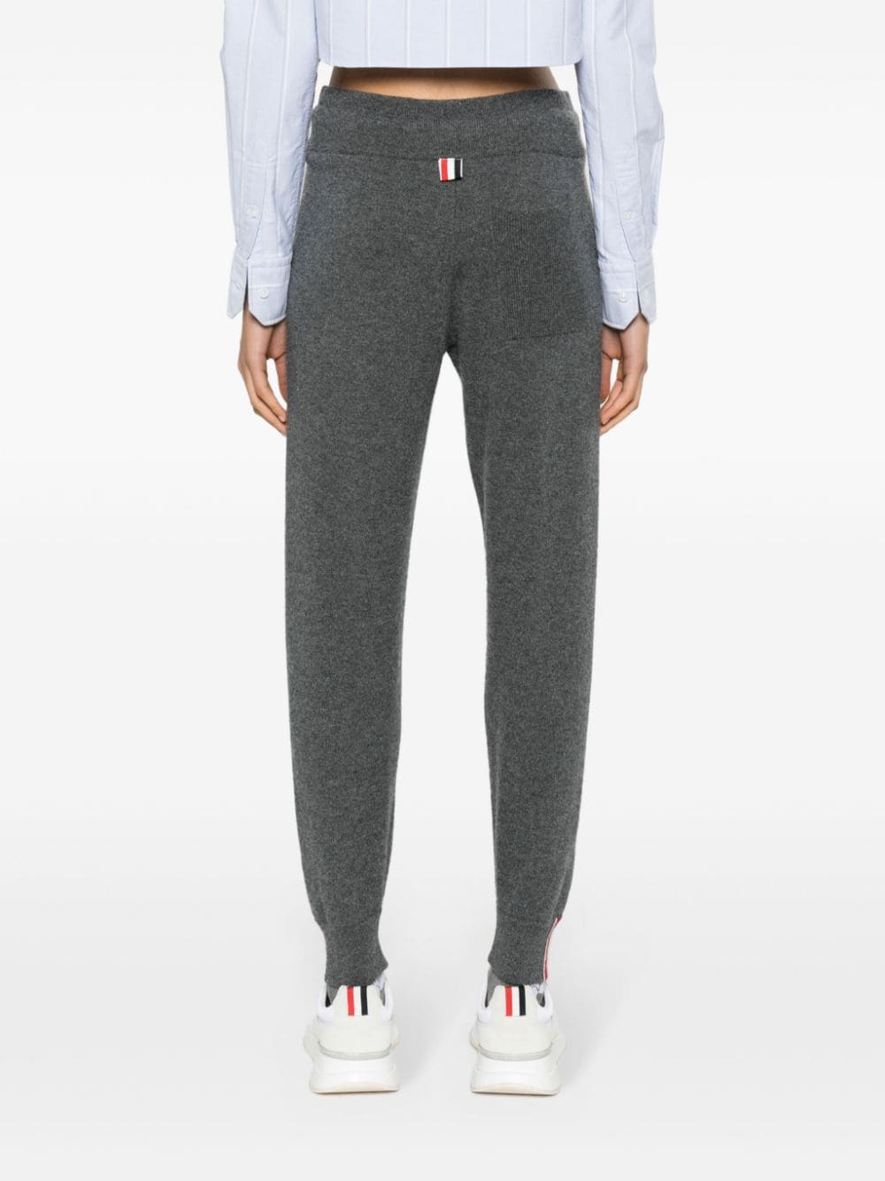 Shop Thom Browne Cashmere Tapered Trousers In Grey