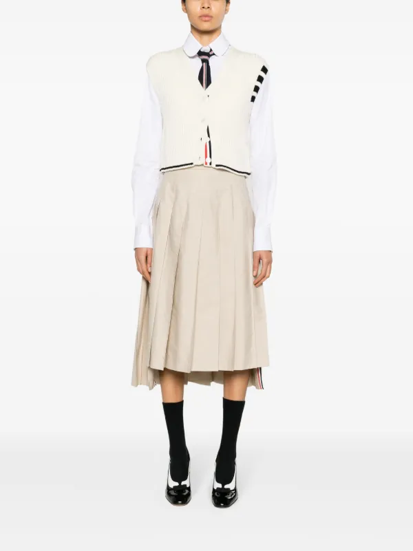 THOMBROWNE コットン 4BAR ベスト Thom Browne 4BAR ニットベスト | ホワイト | FARFETCH JP