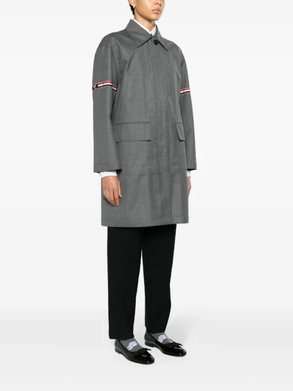Thom Browne RWBストライプ コート | グレー | FARFETCH JP