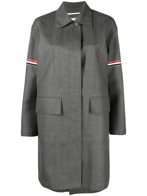 Thom Browne RWBストライプ コート | グレー | FARFETCH JP