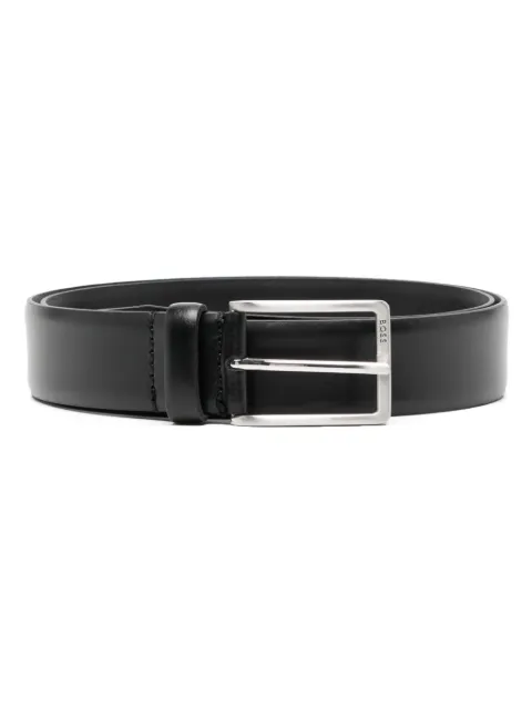 BOSS logo-engraved buckle leather belt