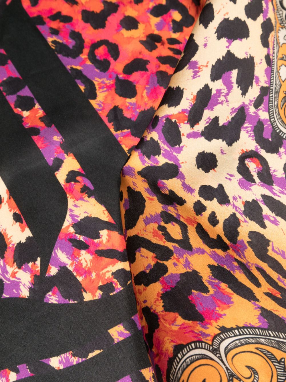 Shop Just Cavalli Animal-print Square Scarf In Pink