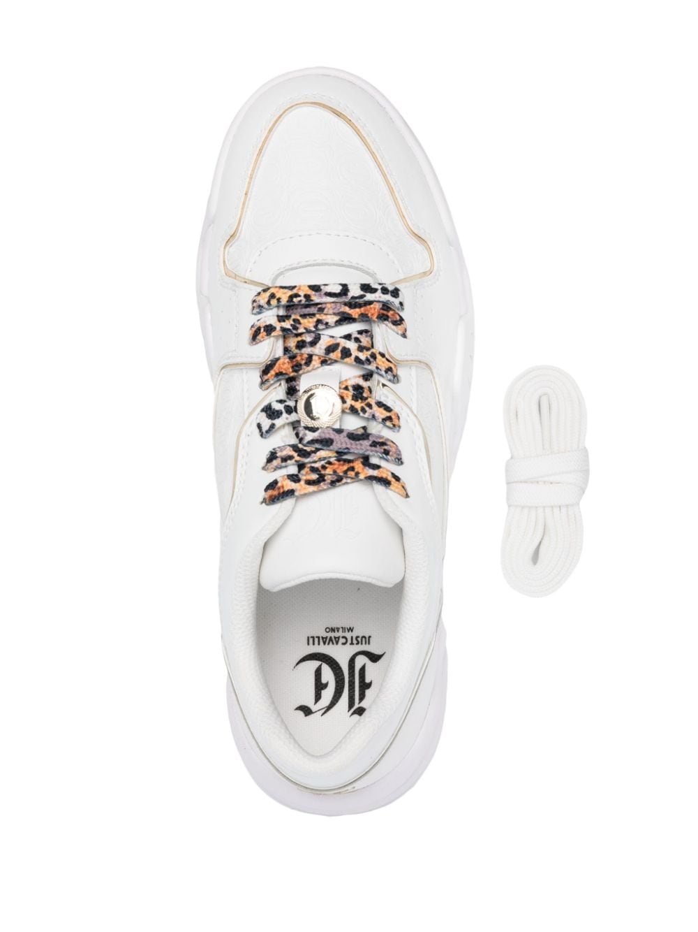 Shop Just Cavalli Logo-plaque Sneakers In White