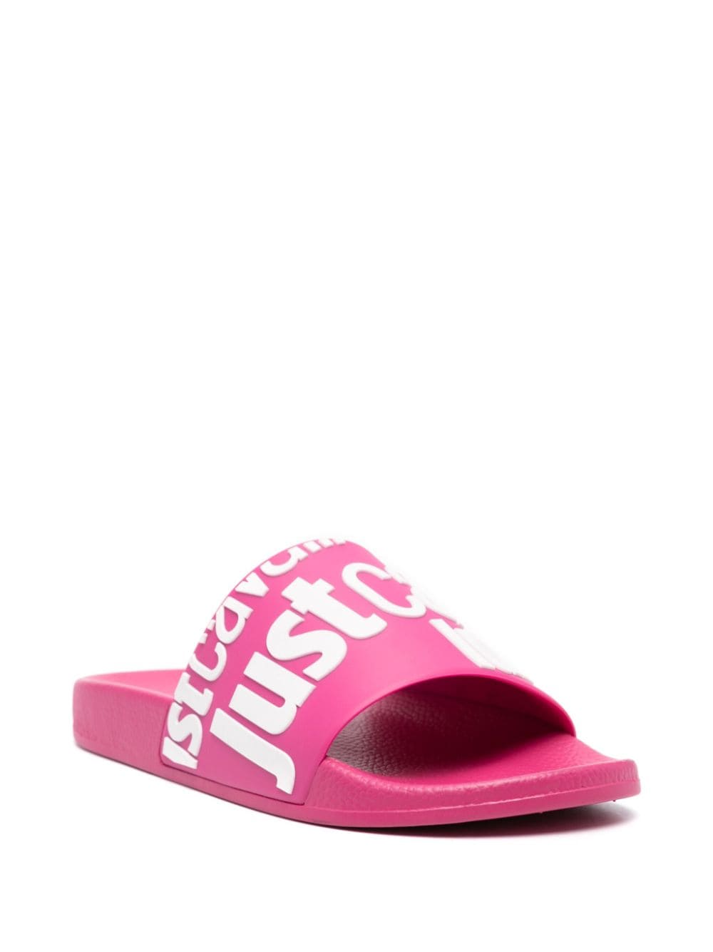 Shop Just Cavalli Logo-raised Slides In Pink