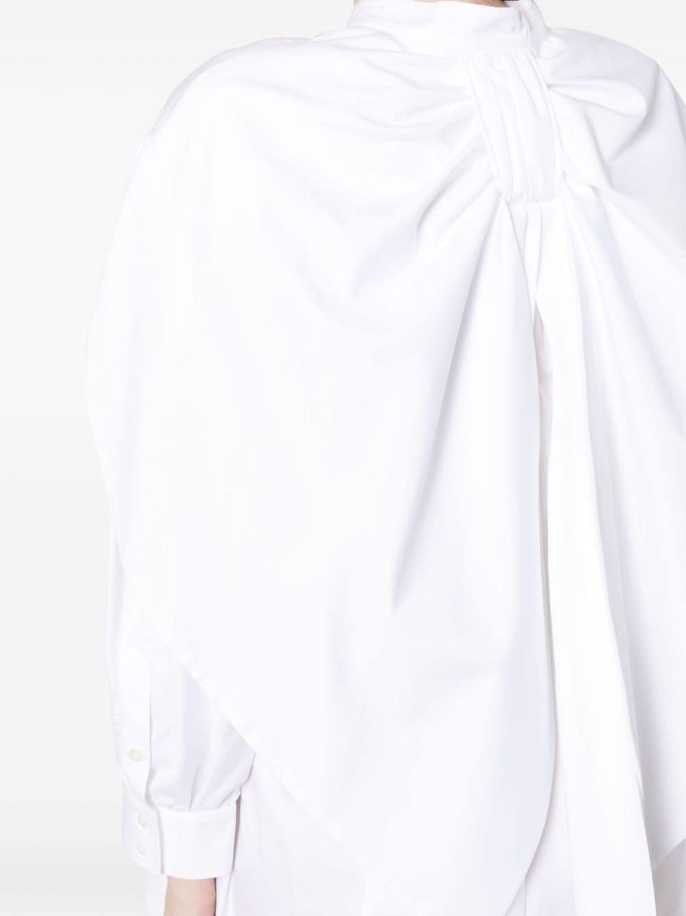 Shop Simone Rocha Band-collar Cotton Shirt Dress In White