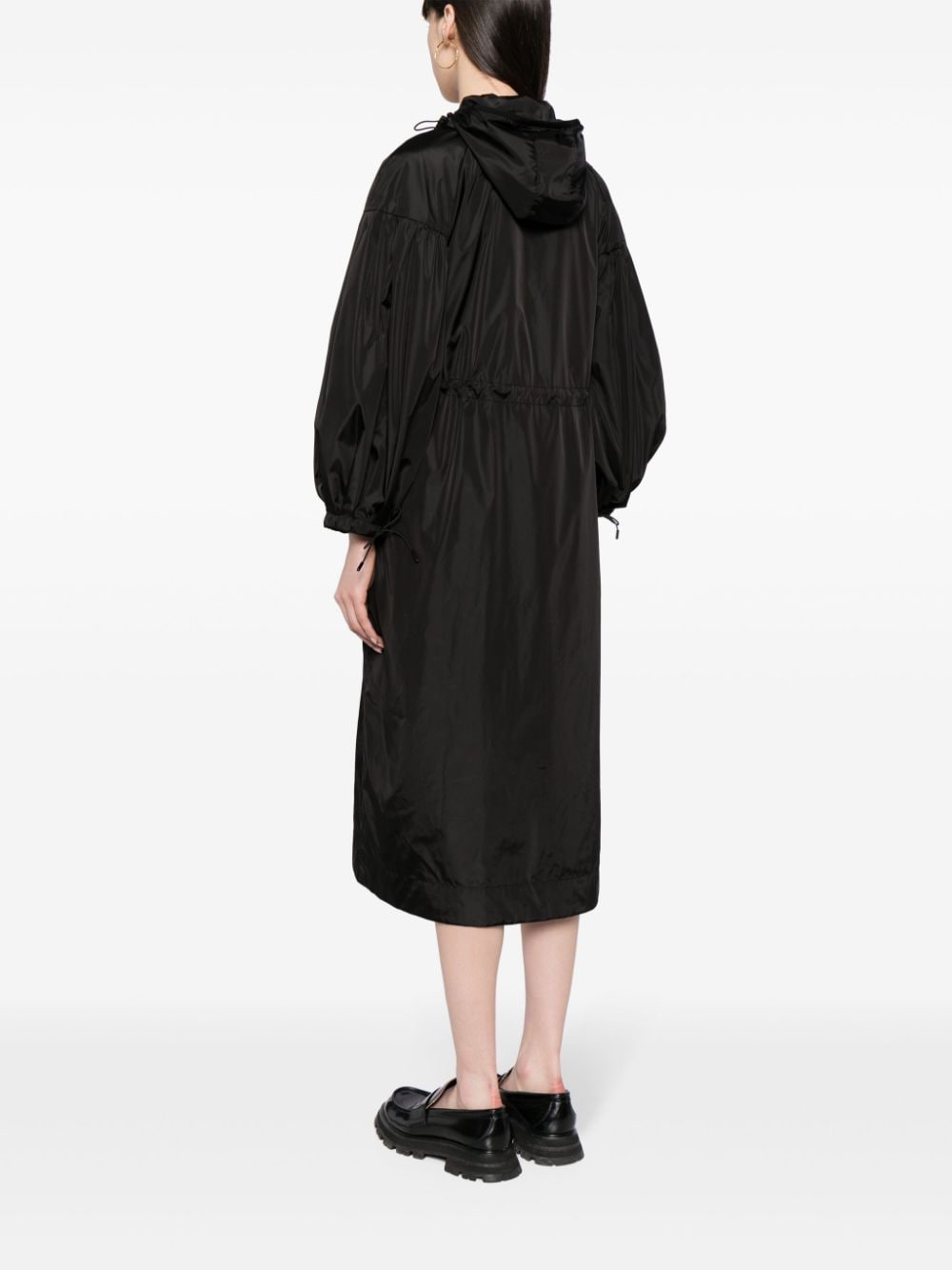Shop Simone Rocha Rose-appliqué Sash-detail Coat In Black