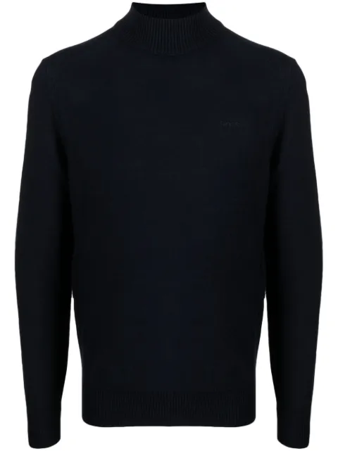 BOSS logo-embroidered high-neck jumper
